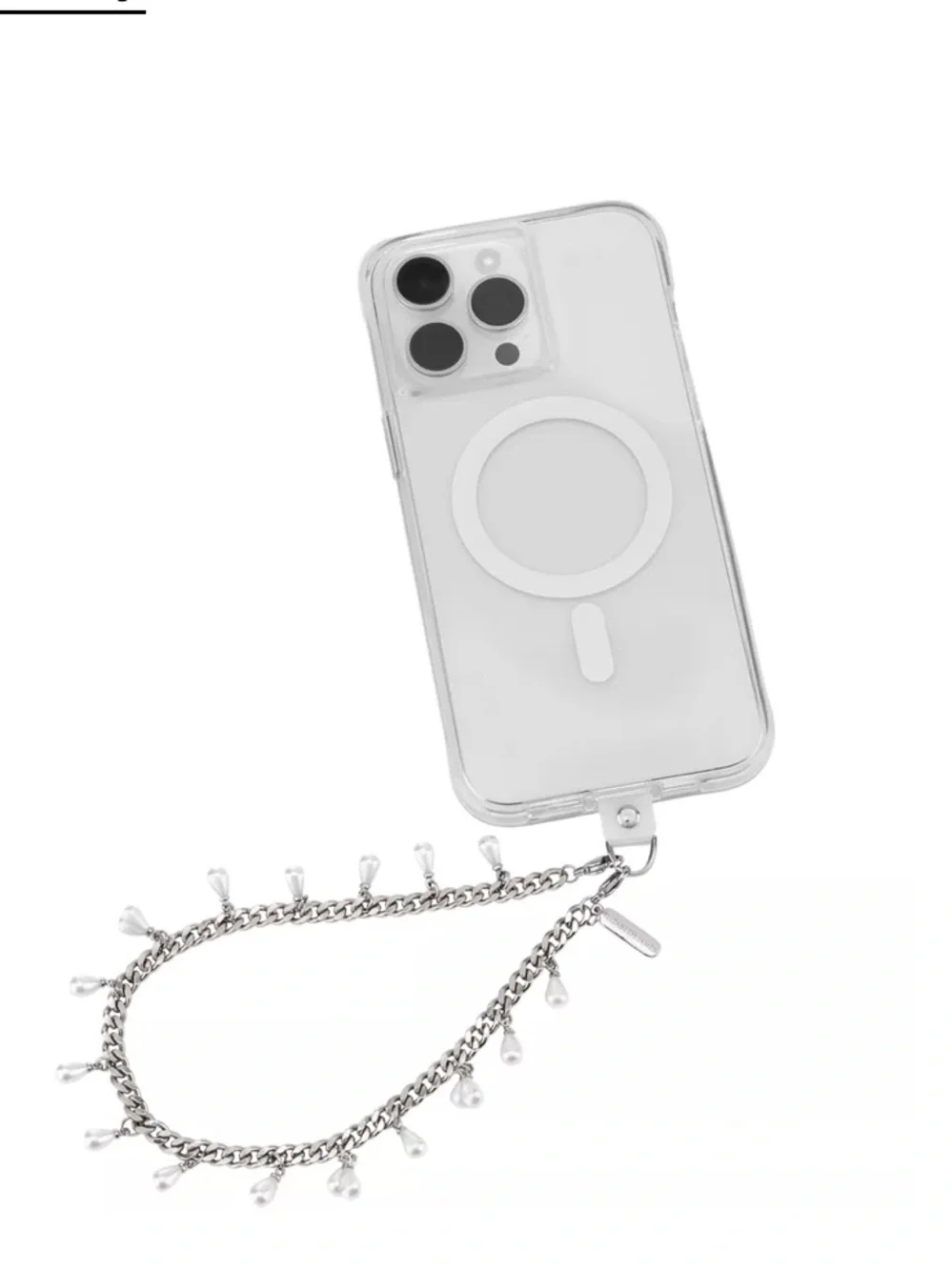 Elizabeth and James Silver Freshwater Pearl Phone Charm